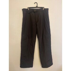 Mens Black Cargo Snow Pants W/ Elastic Waistband Size L